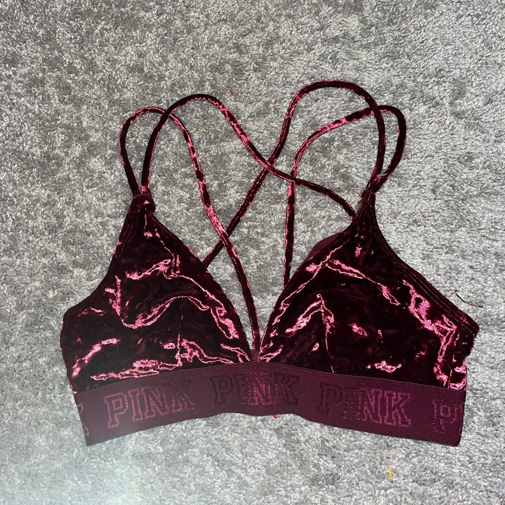 Victoria’s Secret PINK Velvet Maroon Bralette